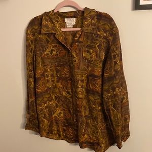 ⭐️ 2/$10 - Orange patterned button down